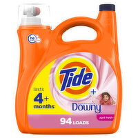 Tide Plus A Touch of Downy Liquid Laundry Detergent, April Fresh Scent, 94 Loads - 117 Ounce