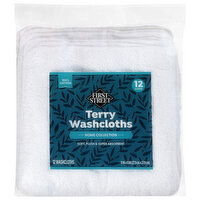 First Street Home Collection Terry Washcloths - 12 Each