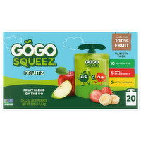 GoGo Squeez On The Go Apple Apple/Apple Strawberry/Apple Banana Fruit Blend Variety Pack - 20 Each