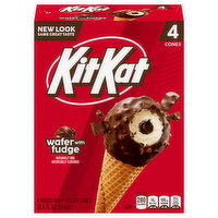 Kit Kat Water with Fudge Frozen Dairy Dessert Cones - 4 Each