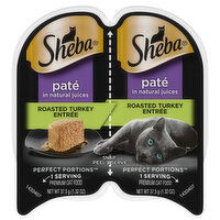 Sheba Cat Food, Pate in Natural Juices, Roasted Turkey Entree - 2 Each