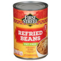 First Street Refried Beans, Fat Free, 16 Ounce