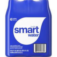 smartwater Vapor Distilled Premium Water Bottles - 6 Each