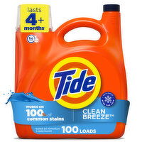 Tide Liquid Detergent, Clean Breeze 100 lds