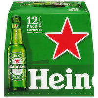 12 pack of Heineken bottles, Heineken Beer, Premium Malt Lager, Original, 12 Pack