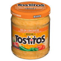 Tostitos Dip, Salsa Con Queso, Medium - 15 Ounce