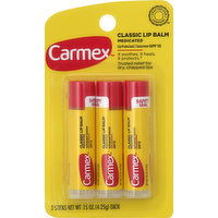 Carmex Lip Balm, Classic, Medicated, SPF 15 - 3 Each