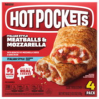 Hot Pockets Italian Style Seasoned Crust Meatballs & Mozzarella Sandwiches - 4 Each