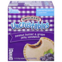 Smucker's Sandwich, Peanut Butter & Grape, Jelly, 10 Each