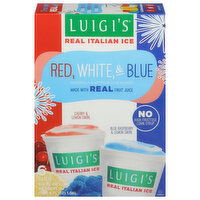 Luigi's Real Italian Ice, Red, White, & Blue, Cherry & Lemon Swirl, Blue Raspberry & Lemon Swirl - 6 Each