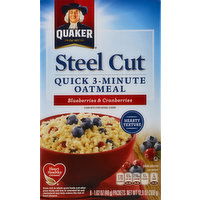 Quaker Oatmeal, Quick 3-Minute, Steel Cut, Blueberry Cranberry - 8 Each