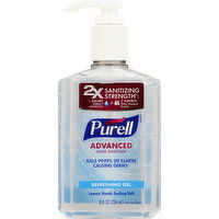 Purell Hand Sanitizer, Advanced, Refreshing Gel, 8 Ounce