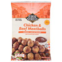 First Street Chicken & Beef Meatballs, Baked, 0.5 Oz Bite Size, 80 Ounce