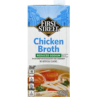 First Street Chicken Broth, Reduced Sodium - 32 Ounce