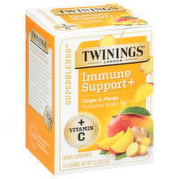 Twinings Green Tea, Immune Support +, Ginger & Mango, Tea Bags, 16 Each