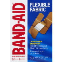 Band Aid Bandages, Flexible Fabric, Assorted Size - 30 Each