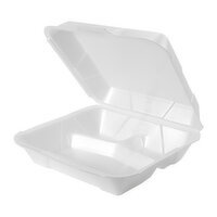10x9 Hinged 3 Comp Container White AZ/NV - 200 Each