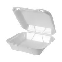 8x8 Hinged 1-Comp Container White AZ/NV - 200 Each