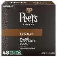 Peet's Coffee Coffee, Dark Roast, Major Dickason's Blend, K-Cup Pods