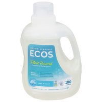 Ecos Laundry Detergent, Free & Clear, Plant Powere, 100 Ounce