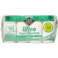 First Street Paper Towels, Multi Size, Super Absorbent, Ultra, Double Plus Roll, Two-Ply, 8 Each