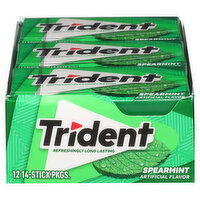 Trident Gum, Sugar Free, Spearmint - 12 Each