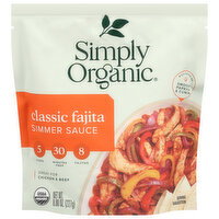 Simply Organic Classic Fajita Simmer Sauce - 8 Ounce