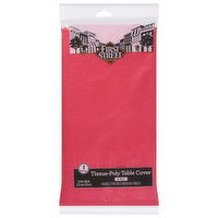 First Street Table Cover, Tissue-Poly, Classic Red, 3-Ply - 1 Each