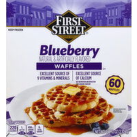 First Street Waffles, Blueberry - 60 Each