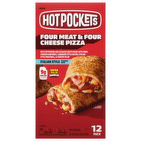 Hot Pockets Italian Style Seasoned Crust Four Meat & Four Cheese Pizza Sandwiches - 12 Each