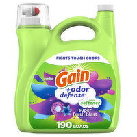 Gain + Odor Defense Liquid Fabric Softener, Super Fresh Blast Scent, 140 Fluid ounce