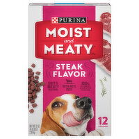 Moist and Meaty Dog Food, Steak Flavor, 12 Each