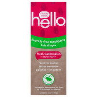 Hello Toothpaste, Fresh Watermelon, Fluoride Free - 4.2 Ounce