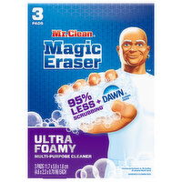 Mr. Clean Multi-Purpose Cleaner, Multi-Purpose, Ultra Foamy, Magic Eraser, 3 Each