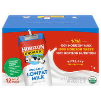 Horizon Organic Milk, Lowfat, Organic - 12 Each