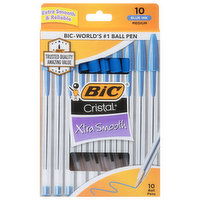 BiC Ball Pens, Xtra Smooth, Blue Ink, Medium - 10 Each