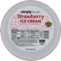 Simply Value Ice Cream, Strawberry - 4 Quart