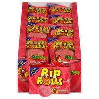 Rip Rolls Candy, Fat Free, Strawberry, 24 Each