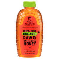 Nature Nate's Honey Co. Honey, Organic, Raw & Unfiltered, 100% Pure, 32 Ounce