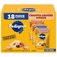 Pedigree Food for Dogs, Chopped Ground Dinner, Variety Pack - 18 Each