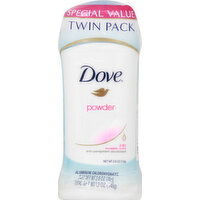 Dove Anti-Perspirant Deodorant, Powder, Invisible Solid, Twin Pack, Special Value, 2 Each