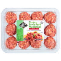 First Street Pork Meatballs, Italian Style, Mild - 16 Ounce