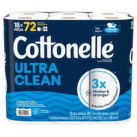 Cottonelle Toilet Paper, Mega, 1-Ply - 18 Each