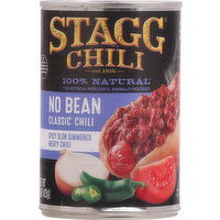 Stagg Chili Meaty Chili, Spicy, Slow Simmered, No Bean Classic Chili, 15 Ounce