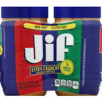 Jif Peanut Butter, Extra Crunchy, Twin Pack, 2 Each