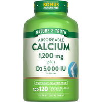 Nature's Truth Nature's Truth Calcium 1200 mg + D3 5000 IU Bonus 100+20 - 120 Each