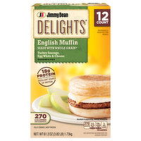 Jimmy Dean Sandwiches, English Muffin, Turkey Sausage, Egg White & Cheese, 61.2 Ounce