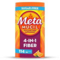 Metamucil Daily Fiber Supplement, Psyllium Husk Fiber Powder, Sugar Free, Orange, 114 Ct, 23.3 Ounce