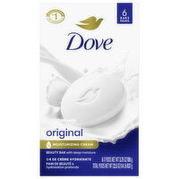 Dove Beauty Bar, with Deep Moisture, Original, 6 Each