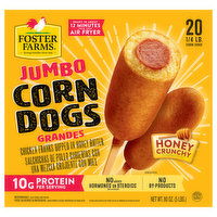 Foster Farms Corn Dogs, Honey Crunchy Flavor, Jumbo - 80 Ounce